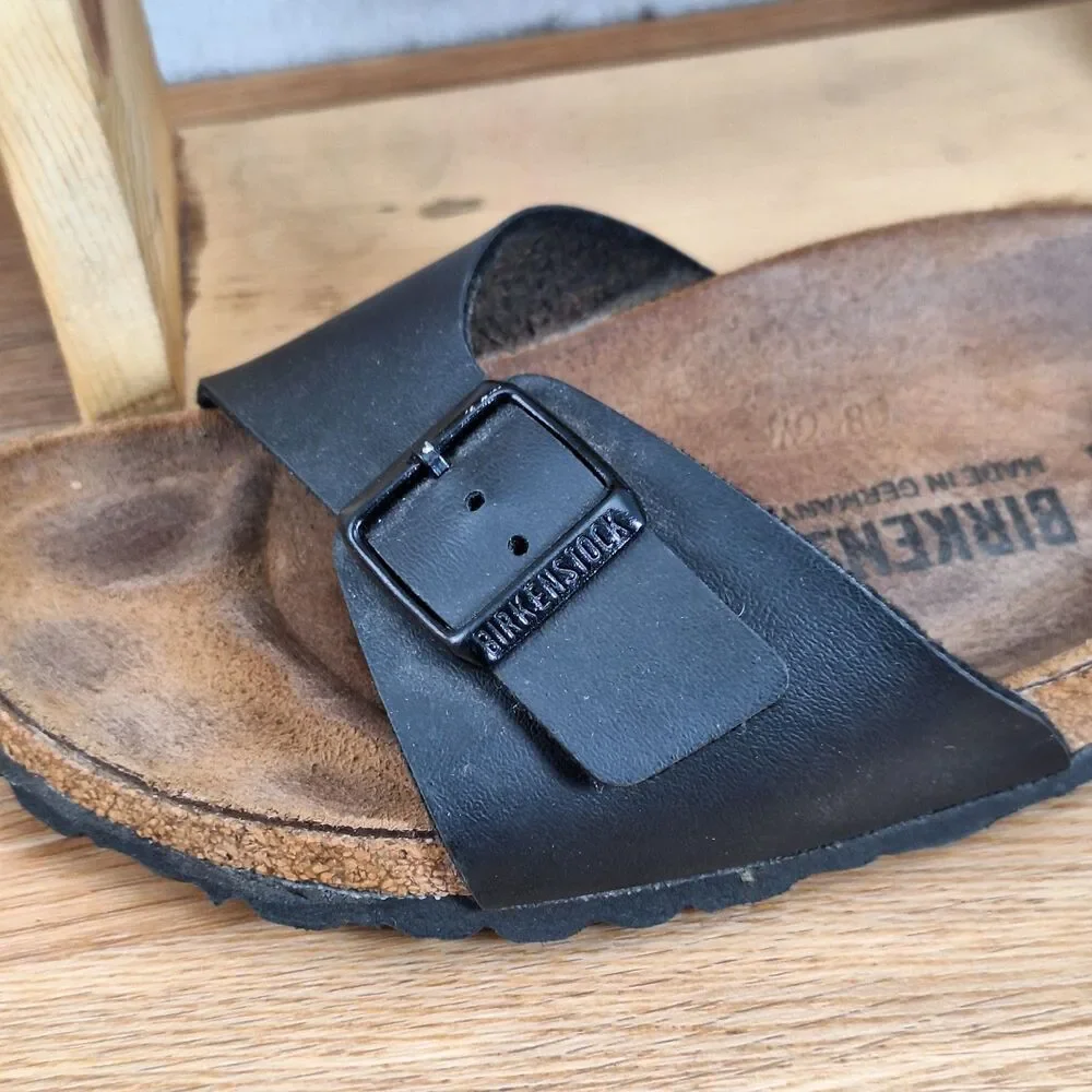 Birkenstock Madrid Women's 8 Narrow EU 39 Slide Sandals Black Birko-Flor Germany